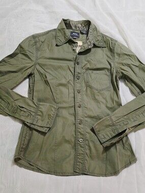 G-Star Army Olive Green Long Sleeve Button Down Shirt